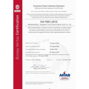 Dongguan Truth Diesel Engine Parts Co., Ltd. Certifications