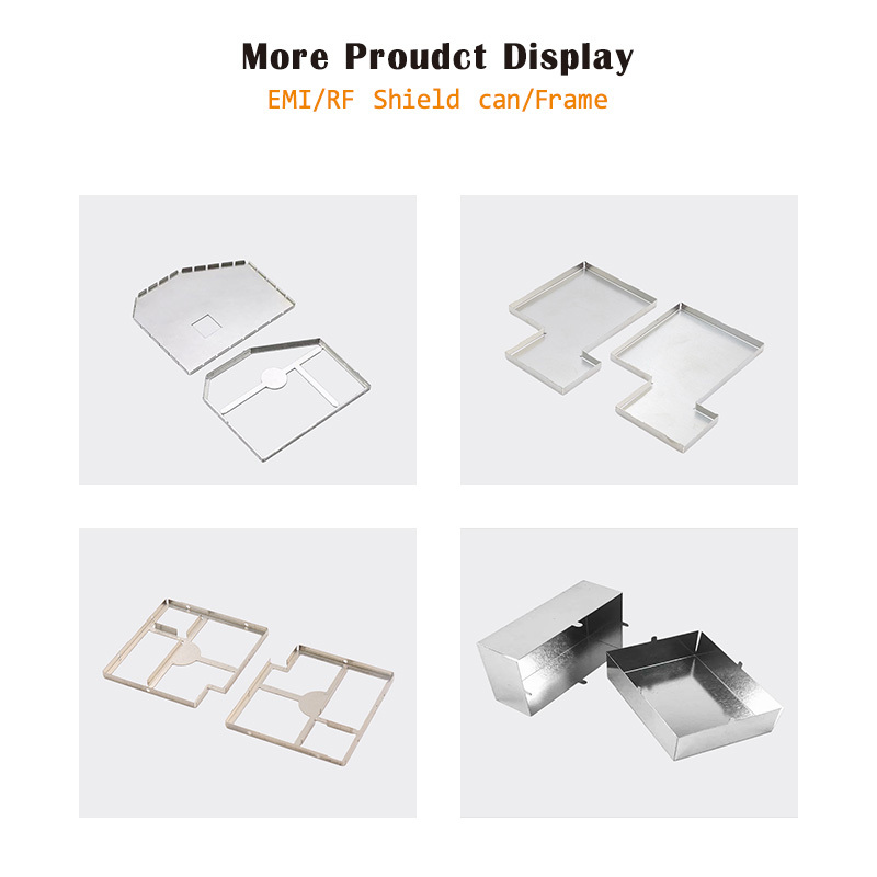 Customized Nickel Silver RF Shields Stamping PCB EMI Shielding Covers One Piece Two Piece Design for Circuit Board Soldering