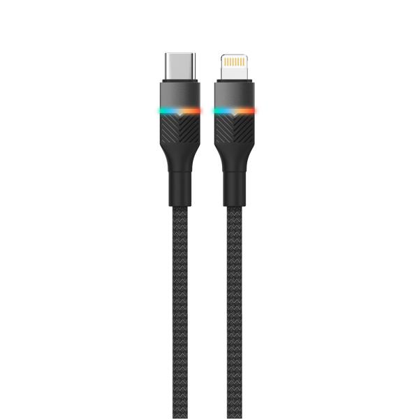 1m câble de charge tressé à grande vitesse CC60W / CL27W 1M 3A pour le chargement de téléphones mobiles