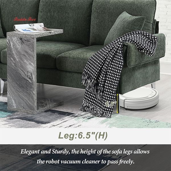 Convertible Sectional Couch Sofa, 3 Seat L Shaped Couch Linen Fabric Small Couches for Living Room, Apartment and Small Space