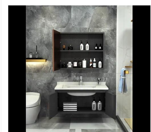 Mildew Proof Bathroom Floor Storage Cabinet / Floor Mount Vanity Odm