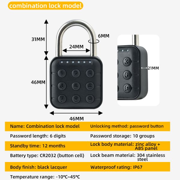 Security Electronic Combination Padlock Smart Fingerprint Padlock Home Waterproof TUYA Graffiti Bluetooth Lock Password