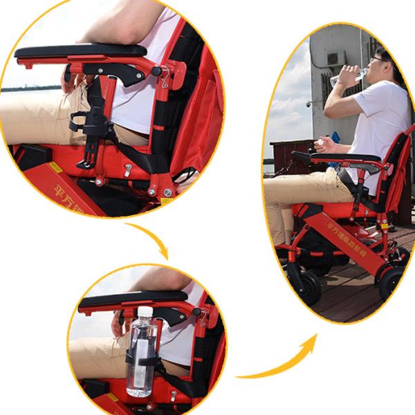Red Foldable Electric Wheelchair 6km/H Environmental Protection Coating