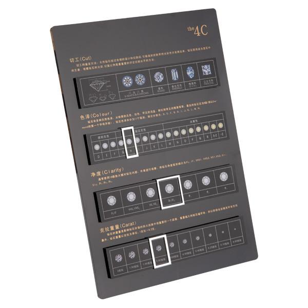 Padrão da placa de identificação da placa da carta do diamante 4c de Brown para a loja de joia
