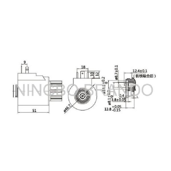 Напряжение тока АК катушки 430ФР 220в соленоида нержавеющей стали МФБ10-60ИК гидравлическое