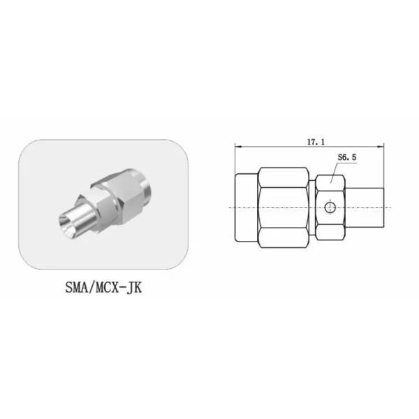 Gold Plated 6GHz SMA Male to MCX Female RF Coaxial Adapter Connector