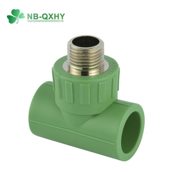 Customization PPR Pipe Fitting Male Thread Equal Tee with Brass Customized Request