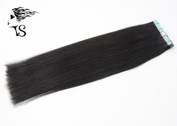 Seamless Tape In Hair Extension with Silky Straight Natural Black 7A Human Remy Hair