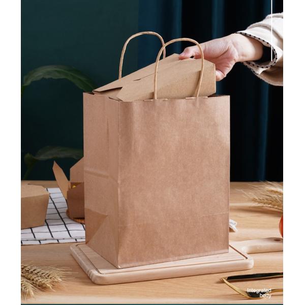 Custom Logo Printing 337g 18g PE Kraft Paper Lunch Box Take Away Boxes For Food