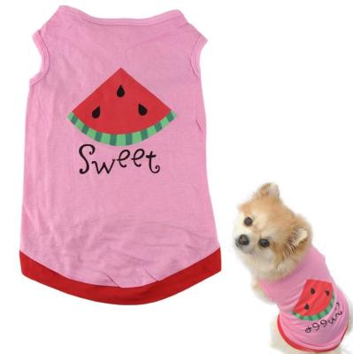 pink Pet Puppy Summer Shirt Pet Clothes T Shirt with watermelon printing