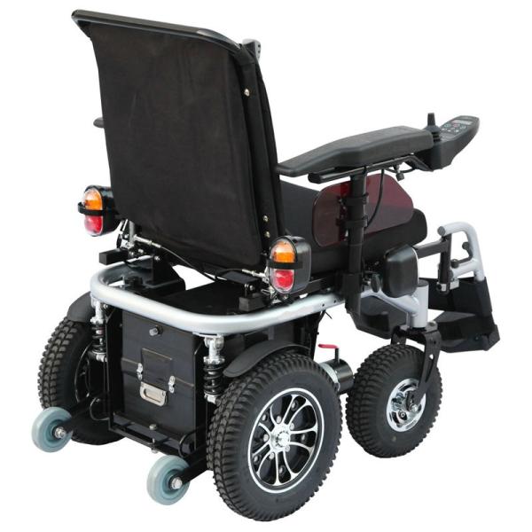 Outdoor 12km/H 4 Wheel Drive Electric Wheelchair With Recline Seat