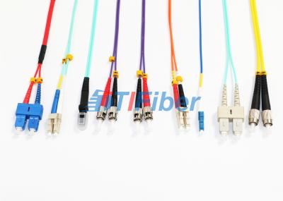 Cabo de remendo do único modo da MU MTRJ/cabo de fibra ótica multimodo do duplex