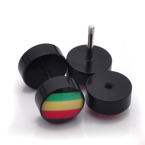 Free Shipping Fake Ear Plugs Studs Earrings For Logo Print Anti-allergic Piercing Jewelry