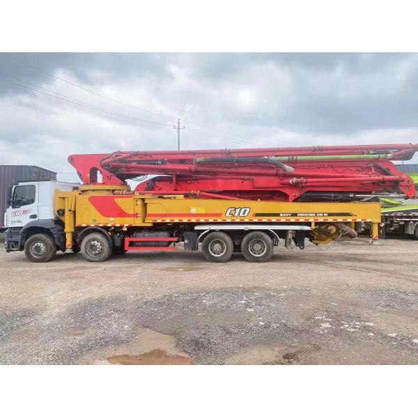 2021 Sany 62 Meter Mercedes Chassis Yellow And White Good Condition Second Hand Concrete Pump Truck