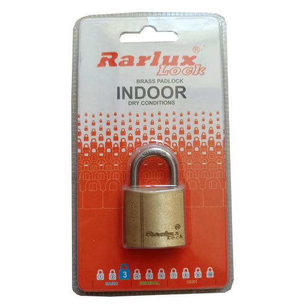 Rarlux 50mm European Durable Solid Brass Padlock with Key ISO Certified High Security Mini Padlock