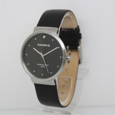 Ladies  Fashion Watches,High Quality Stainless steel watch with Genuine Leather strap ,OEM Men Watch