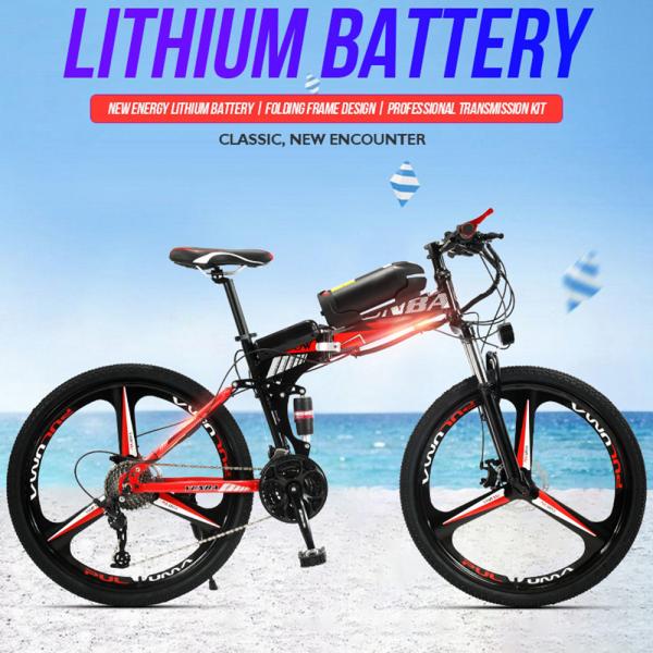 27.5 29 Inch Foldable Electric Mountain Bike For Adults Full Suspension 6 Spokes E-Mtb