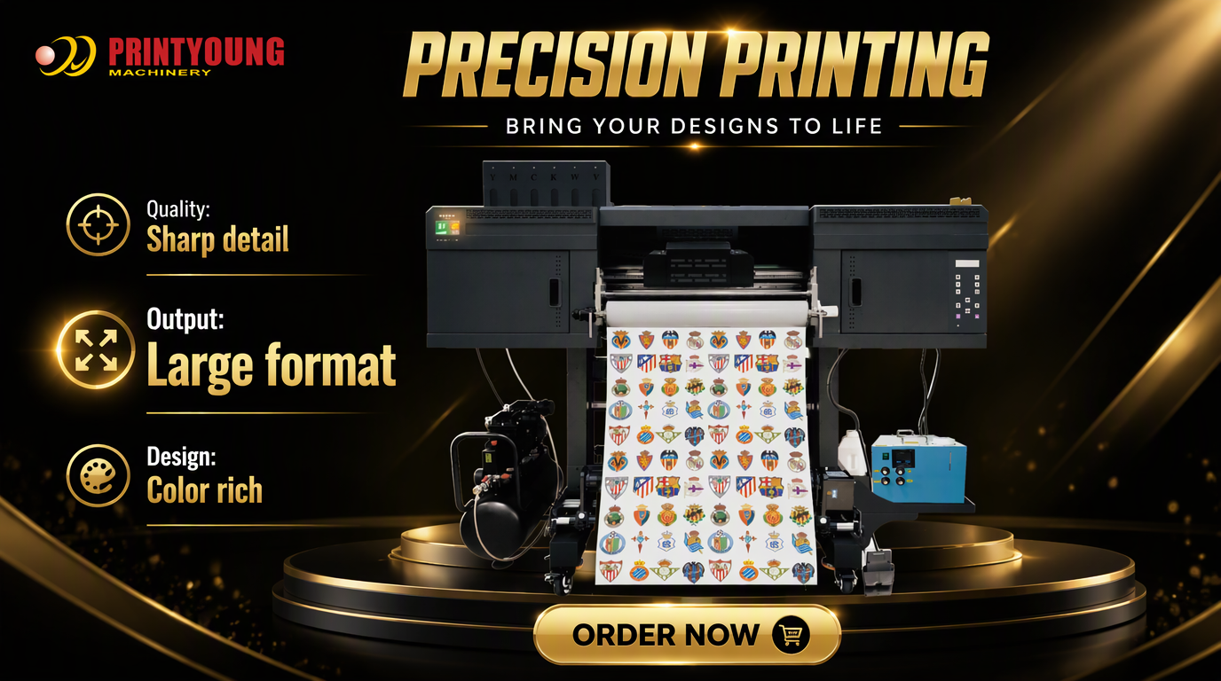 PRY-604WXC Automatic UV DTF Printer I3200 Printhead TPU Label Printing Machine Multicolor