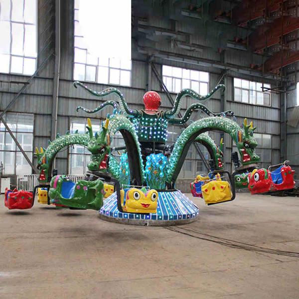 5 Arms Theme Park Rides / Dragon Decorative Octopus Fair Ride