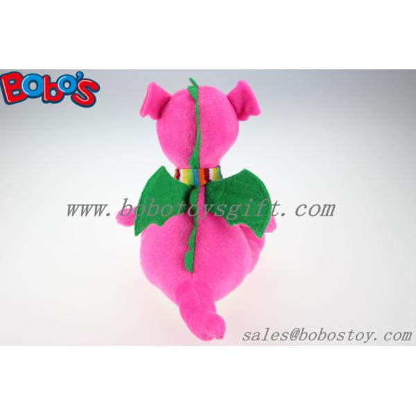 China Manufacturer Pink Stuffed Dinosaur Animal With Scarf In 10