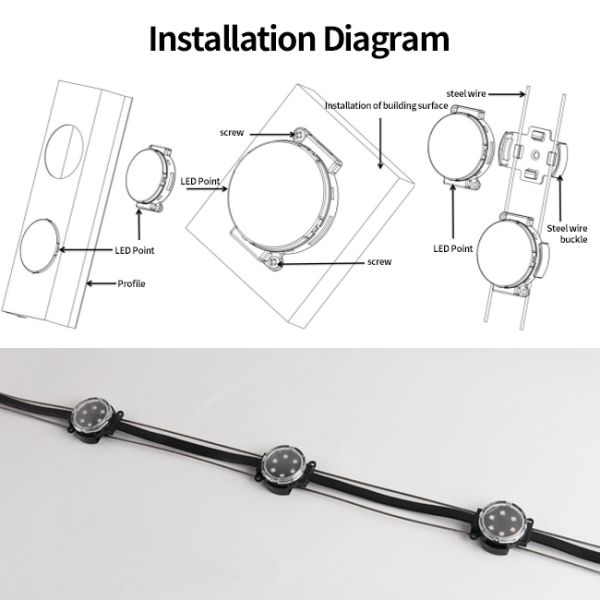 Smart WiFi Outdoor RGBW LED Pixel Light IP67 Waterproof with 30,000 Hours Lifespan for Christmas Holiday Decor