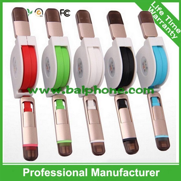 Iphone 6/Micro 2in1 retractable data cable