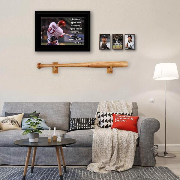 Wall Shelf for Baseball and Softball Bats Multifunctional Hook Type Installation