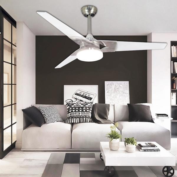 52 polegadas 3 lâminas refrigeração de ar LED ventilador de teto luz com controle remoto e lâminas de MDF