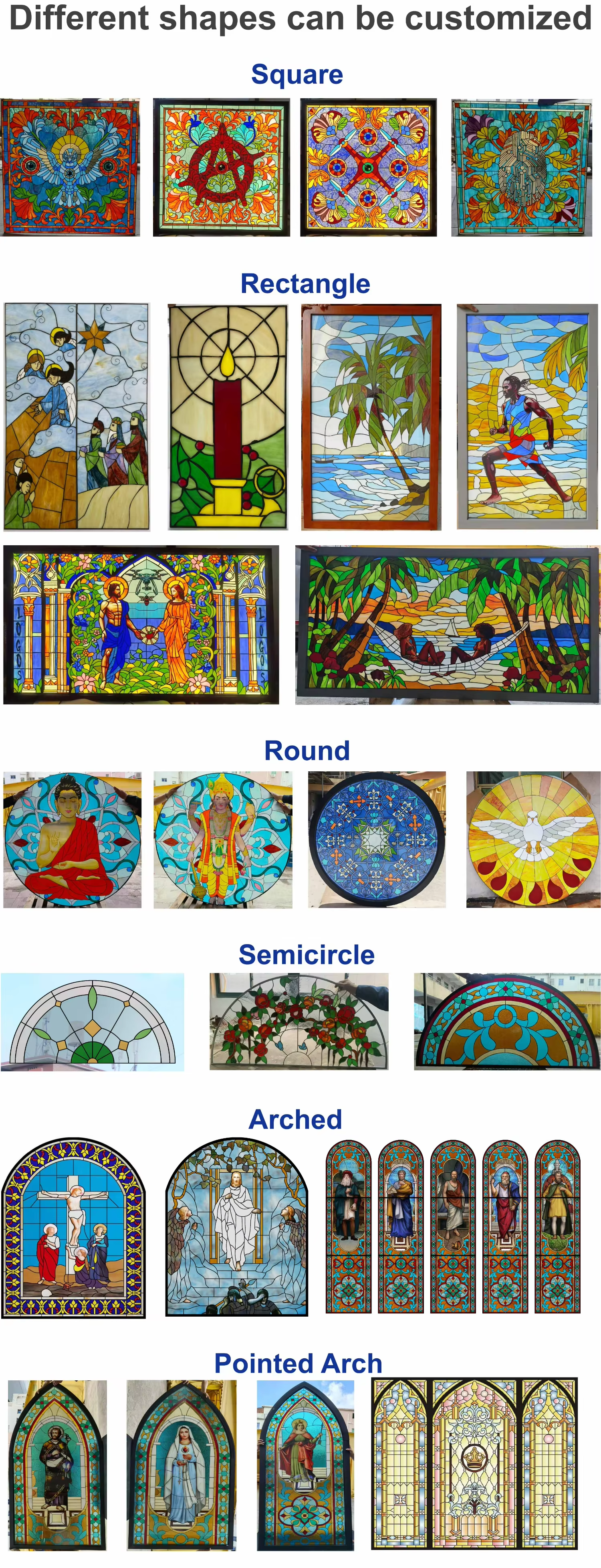 Custom Design Stained Glass Colored Art Decoration Glass Insulated Glass Ceiling