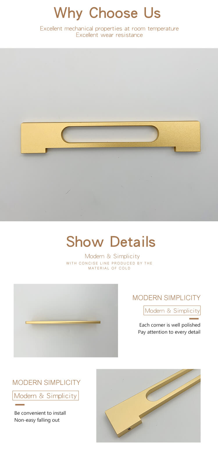 Cabinet Handles Knobs Gold Furniture Pulls Long Kitchen Door Handles Cupboard Wardrobe Drawer Pulls