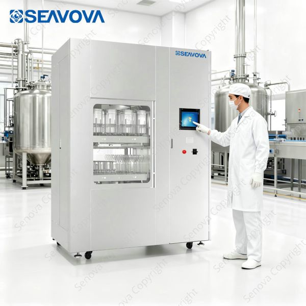 Capacity 1000L Pharmaceutical Glass Washer With Double Doors