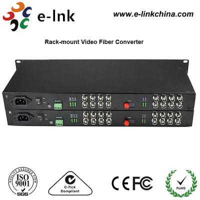 19 o conversor Rackmount 2Channel dos meios da fibra ótica do CCTV 1U enviam o conector RJ45 audio