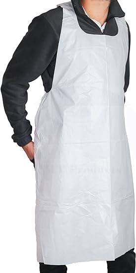 Products Disposable Heavy Weight Plastic/Poly Apron 46 inches x 28 inches - 2 Mil - For Cooking and Arts n' Crafts