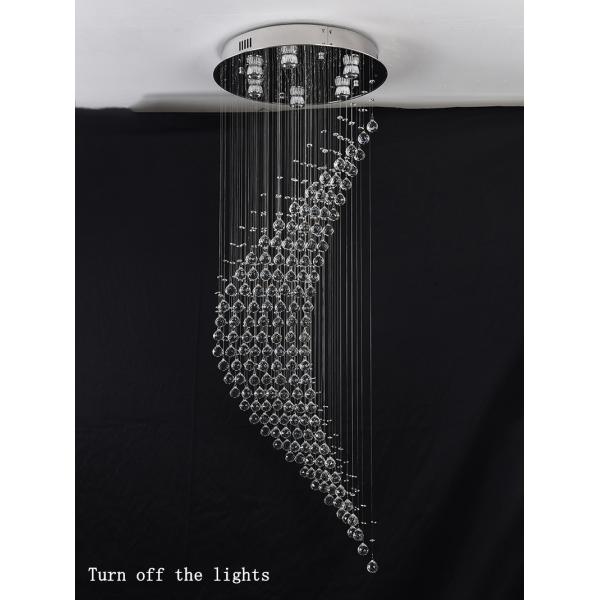 Crystal Modern Chandelier Single Spiral Ladder Foyer Chandelier crystal led pendant lights(WH-NC-34)