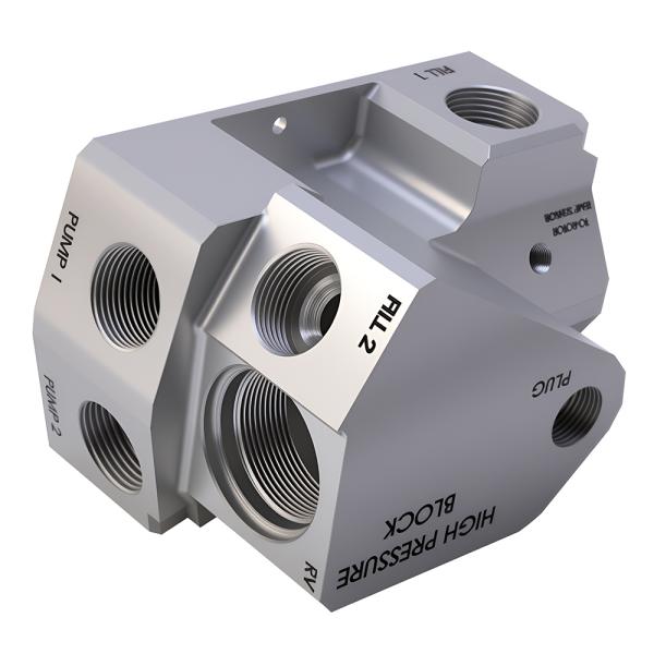 Custom CNC Machined Aluminum Hydraulic Manifold 3/4 Inch