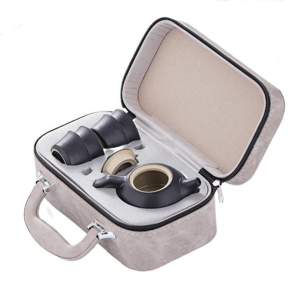 Ceramic Tea Tray and Reusable Teacup Set for Outdoor Adventures Pottery Material