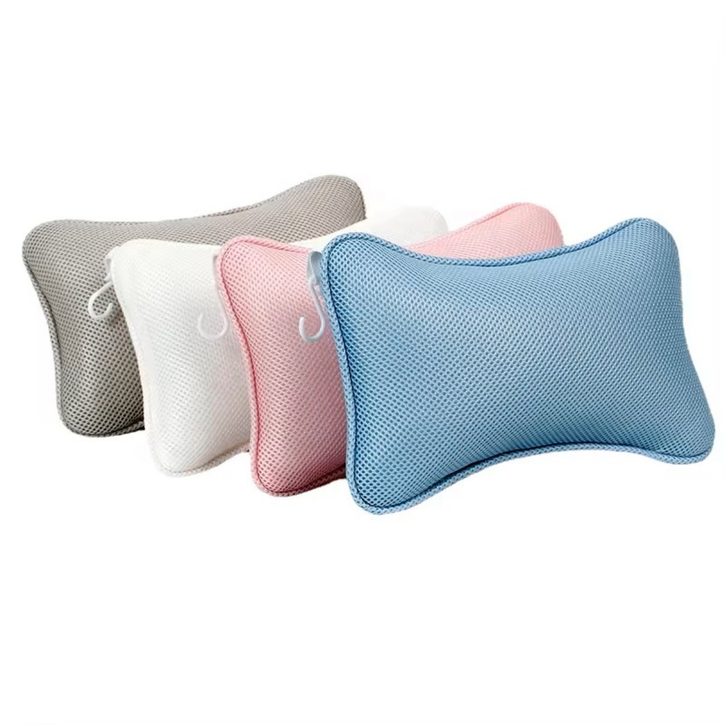 Ergonomic Bath Pillow with Secure Suction Cups and Soft Material for Bathtub Comfort