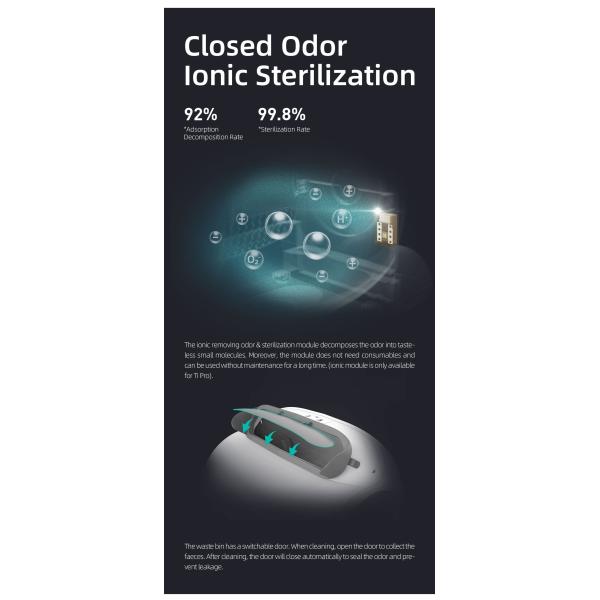 Caja de basura inteligente para gatos Tuya Caja de basura inteligente de limpieza cerrada silenciosa