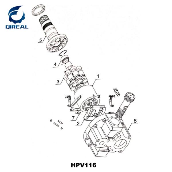 Части частей строительной техники HPV116 гидравлические запасные для экскаватора EX200-1/2/3 ZX300 ZX310 ZX330
