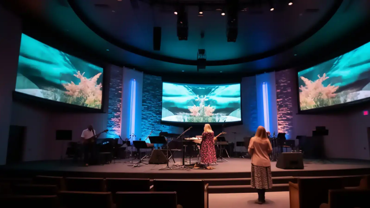 High Resolution Church Stage Backdrop LED Screen Video Wall Panel for Church