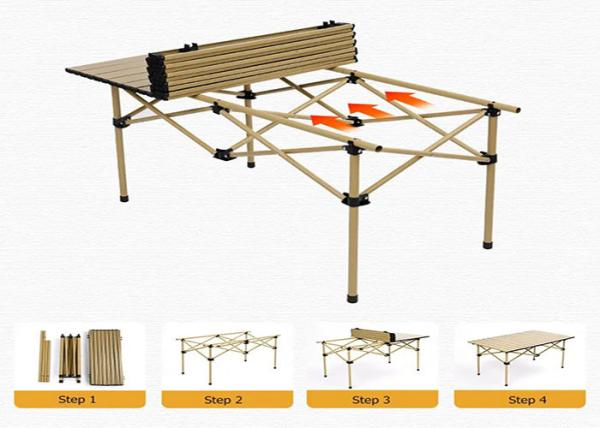 Outdoor Furniture Camping Collapsible Picnic Roll Up Table Portable Folding Table