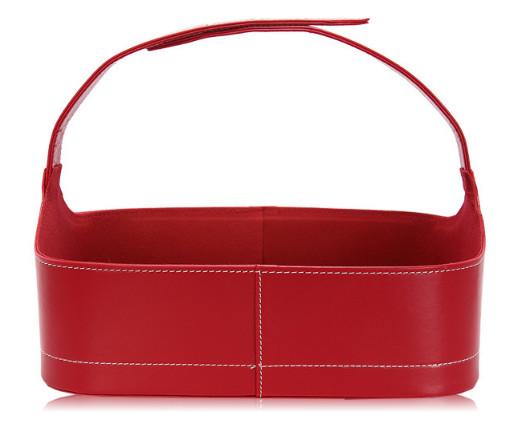 High Quality Red pu leather gift wine fruitbasket hamper for holiday gift size41x20x27cm