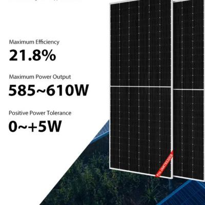 585W 590W JA Solar Panel 595W 600W 605W 610W All Black Pv Panels Shingled Technology