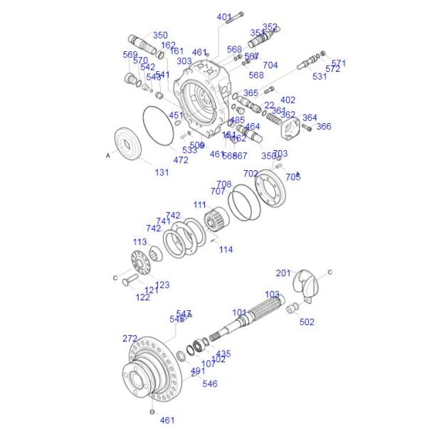 СОЛНЕЧНЫЙ вал мотора 300-III на мотор 3324250-0299 перемещения экскаватора Hyundai R290LC-3