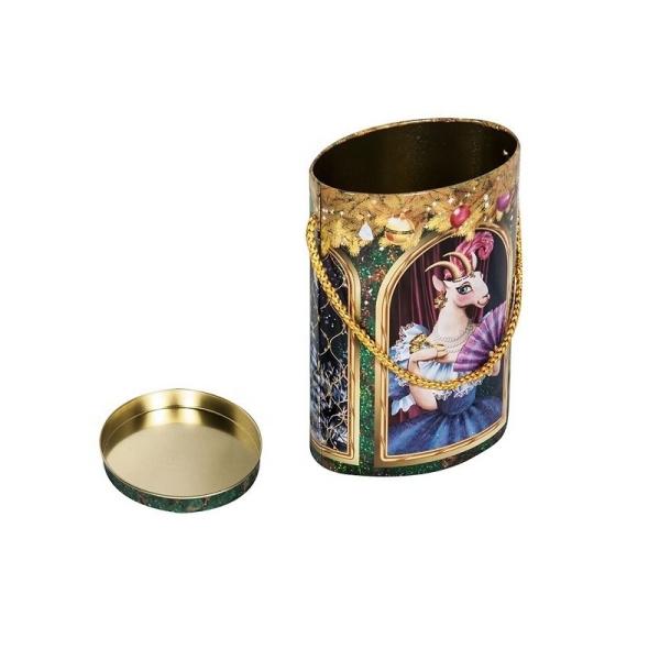DADI Oval Shape Tea Tin Box Support Creative Design CMYK Printing Tea Tin Storage Can