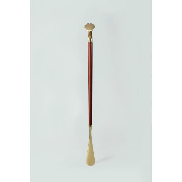 Wooden Brass Shoe Horn Metal Exquisite Head Long Wooden Shoe Horn