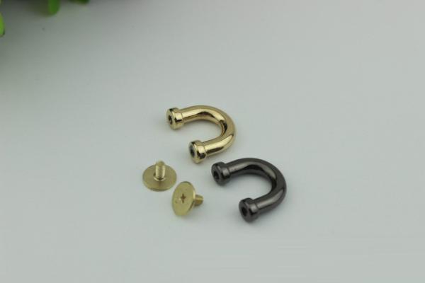 Multi-size 9 mm / 13 mm gunmetal color zinc alloy metal bag fitting arch bridge for leather straps