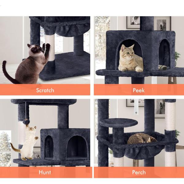 Multi Color Optional Cat Tree Integrated Sisal Comfortable Durable Tall Cat Activity Scratcher Tree