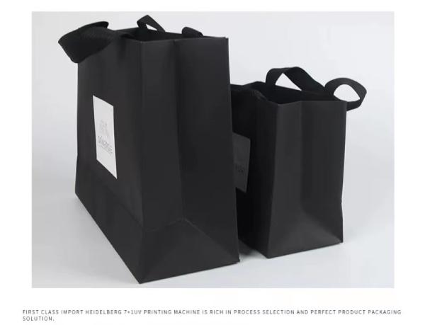 OEM Black White Apparel Paper Bag Clothing Marble Paper Gift Bags