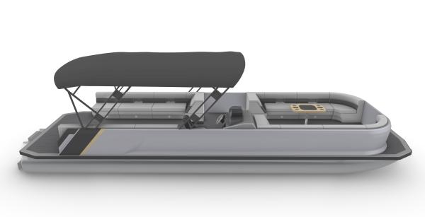 Leisurely Cruising 12-15 Person Pontoon Style Boat With Fiberglass Hull 30ft